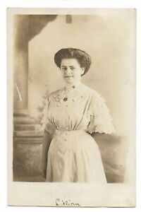 postcard rppc edwardian woman in 1900's clothing