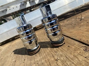 Chopper ⚡ 2" Chrome Billet 41mm Harley Raked Out Fork Extensions Slugs Custom - Picture 1 of 7