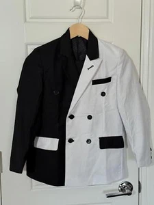 Boys Suits 2 Piece Set of Jacket Pants for Kids Size 14 Black and White - Picture 1 of 3