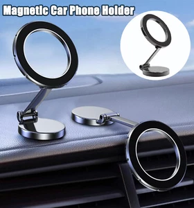 Soporte magnético para teléfono de automóvil tablero de instrumentos plegable giratorio soporte de montaje para iPhone EE. UU. - Imagen 1 de 12