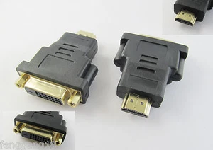 HDMI Male Plug to DVI-D 24+1 Female Jack DVI Adapter Converter M-F Gold Plated - Picture 1 of 1