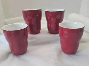 STARBUCKS by Aida 2008 Red Double Walled No Handle Mugs 8oz Set of 4 - Picture 1 of 7