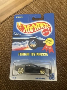 Vintage Hot Wheels 1991 Black Ferrari Testarossa Lace Wheel Gold Medal Speed #35 - Picture 1 of 3