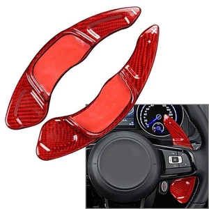 Carbon Fiber Steering Wheel Paddle Shift Extension For VW Golf 7 Scirocco 15-17 - Picture 1 of 7