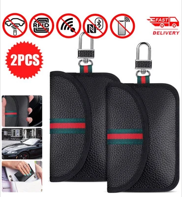 2 x Car Key Signal Blocker Case Faraday Cage Fob Pouch Keyless RFID Blocking Bag