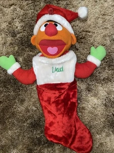 Vintage Christmas Stocking Ernie Sesame Street Muppets Plush 20" Jim Henson DAD - Picture 1 of 4