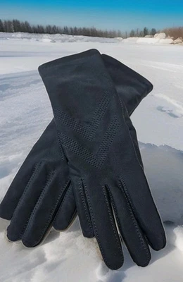 Guantes de conducción vintage Aris (isotonizador) azul marino nailon spandex OSFM VGVC Foto 1 de 4