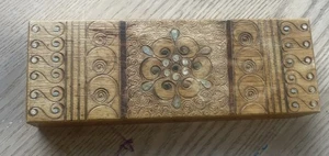 Vintage Wood Hand Carved Jewellery Box - Picture 1 of 6