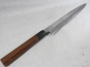 Cuchillo Sashimi Yanagiba Acero Azul Usado Grieta en Mango Aún Afilado - Imagen 1 de 6