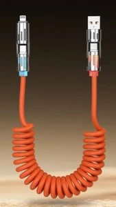 4-in-1 Multi 5FT Charging Cable PD Fast USB-C Charger for IPhone Samsung Laptop - Picture 1 of 17