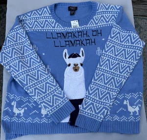 Neu mit Etikett Celebrate! Chanukka Pullover Ugly Chanukkah Llamakah Sweater Größe 3XL - Bild 1 von 9