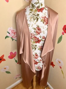Atmosphere Women’s Rose Gold Satin Open Front Cardi Robe Medium - Picture 1 of 7