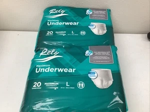 Rely Maximum Underwear Size Large~ 2-pack (20 Each) - Picture 1 of 5