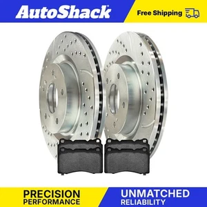 Front Drilled Disc Rotors Ceramic Brake Pads for 2024 Acura Integra - Picture 1 of 7