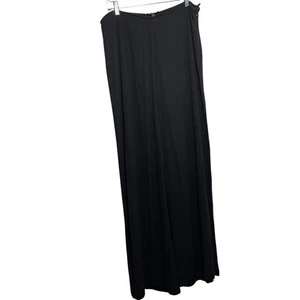 Eileen Fisher Pants Women's 10 Black 100% Silk Wide Leg Flare Lightweight Career - Picture 1 of 14