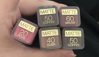 5 x Max Factor Matte Lipstick Lippenstift Versiegelt!! Neu! Top Farben! NEU OVP  - Bild 1 von 4