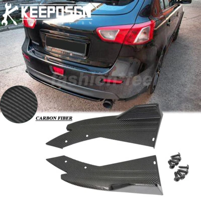 FALDAS LATERALES DIVISOR DIFUSOR LABIAL PARACHOQUES TRASERO FIBRA DE CARBONO para Mitsubishi Lancer Foto 1 de 4