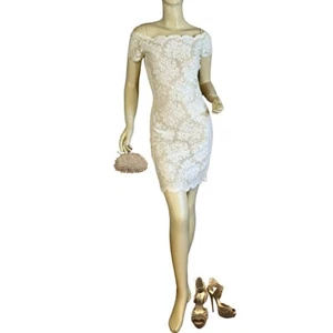 VINTAGE LA PERLA RITMO DI PERLA BEIGE CREAM LACE BODY CON MINI DRESS IT 42 US 6 - Picture 1 of 13