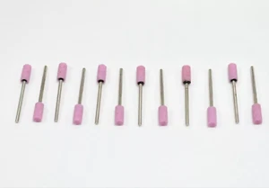39P Small Barrel Pink Mounted Stones Abrasives HP Points Wheels + 12 Pieces - Picture 1 of 3