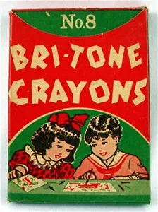 Scatola vintage colorata Bri Tone inutilizzata 8 pastelli Imperial Crayon Co Brooklyn NY - Foto 1 di 3