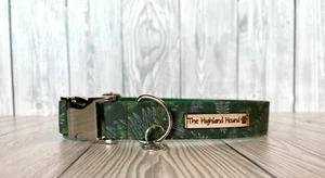 3/4" Forest Soft Handmade Adjustable Dog Collar silver clip S-XL - Picture 1 of 7