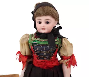 Muñeca Bisque Francesa Antigua Tradicional Ropa Original de Fábrica - Imagen 1 de 19