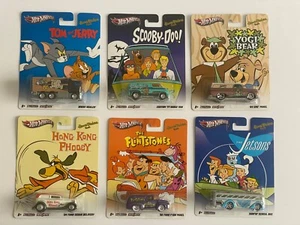 Hot Wheels Set 6 Pop Culture  Tom &Jerry Yogi Bear Jetsons Flinstones Scooby-Doo - Picture 1 of 8