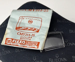 Vintage Bulova Watch Crystal Replacement CMY 314-25 x 18.8 FLEXO Crystals - Picture 1 of 7