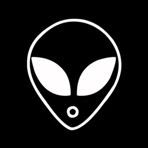 ALIEN HEAD O-FACE Vinyl Decal Sticker - FREE USA SHIPPING UFO FACE SPACE - Picture 1 of 2