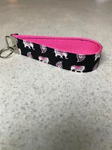 Key Ring Fob - Wristlet Style - Breast Cancer Awareness - Pink Elephant - NEW! - Picture 1 of 1