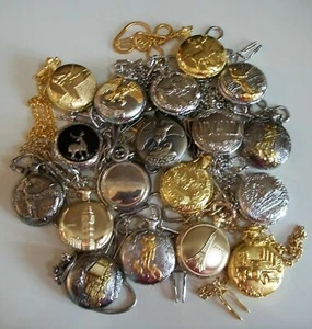 Men's Fishing, Truck, Hunting, Train, Golf, Dad Etc Clip On Pocket Watch & Chain - Picture 1 of 170