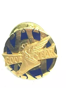 Goodyear-15 Year Service Pin-1/10 10KT.Gold-XV-Tires-Blimp-Award (G) - Picture 1 of 6