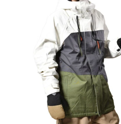 686 Geo Insulated Snowboard Jacket (L) Birch Wash Colorblock M0W113-BRCH - Image 1 of 2