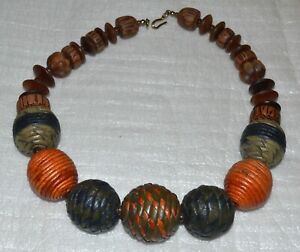 Earth Tone Wrapped Beads Necklace #jewelry #necklace #fashion