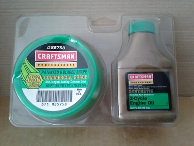 Craftman Synthetic Blend 2-Cycle Engine Oil 3.2 oz + 0.80 used line - Image 1 of 4