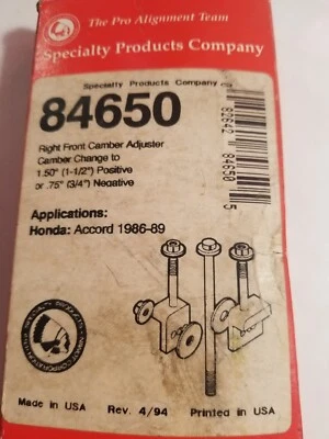 Specialty Products 84650 Right Front Camber Adjuster Kit Honda Accord 1986-89 - Image 1 of 4