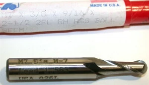 Up to 4 New Regal Beloit 7mm 3/8" Shank 2 Flute HSS Ball End Mills - Picture 1 of 1