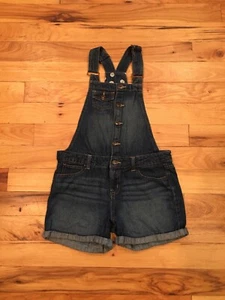 LEI Blue Jean Denim Cotton Overall Shorts Juniors Youth Girls TAG XL Fits 28W VG - Picture 1 of 12
