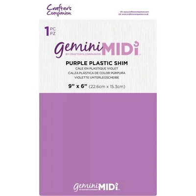 CRAFTER'S COMPANION Crafters Companion - Gemini Midi Purple Plastic Shim - 9" x 6" - FREE UK P&P