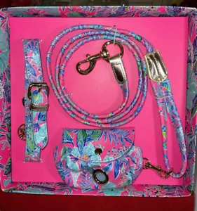 Lilly Pulitzer NWT Dog Walk Set Pink Isle Lil Earned Stripes Size S/M $47 - Picture 1 of 24