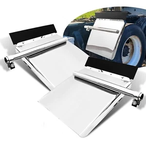 24'' x 24'' Stainless Steel Quarter Fender Set Mud Flap Hanger for Semi Truck - Picture 1 of 11