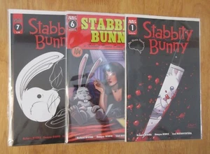 Lot of 3 STABBITY BUNNY! #1 Ltd Var + #6 Pulp Fiction & #7 (BOTH SIGNED RIVERA!) - Picture 1 of 6