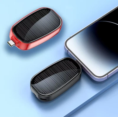1200mAh Portable Mini Solar Power Bank Charger TYPE-C for iphone Mobile Phone - Image 1 of 4