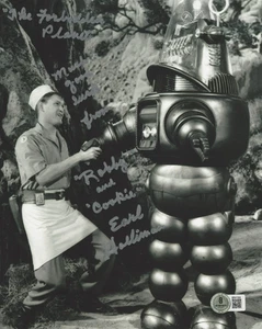 EARL HOLLIMAN SIGNED 'FORBIDDEN PLANET' 8x10 MOVIE PHOTO 2 ACTOR BECKETT BAS COA - Picture 1 of 2