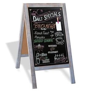 Wooden A-Frame Sign with Eraser & Chalk - 40 x 20 Inches - Picture 1 of 7