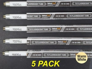 5 x 13W T5 Fluorescent Tubes 3000K Warm White 530mm Fluoro Lights Lamps - Picture 1 of 5