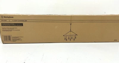 Westinghouse Elway 7-Light Barnwood with Washed Copper Chandelier 63514 - Image 1 of 2