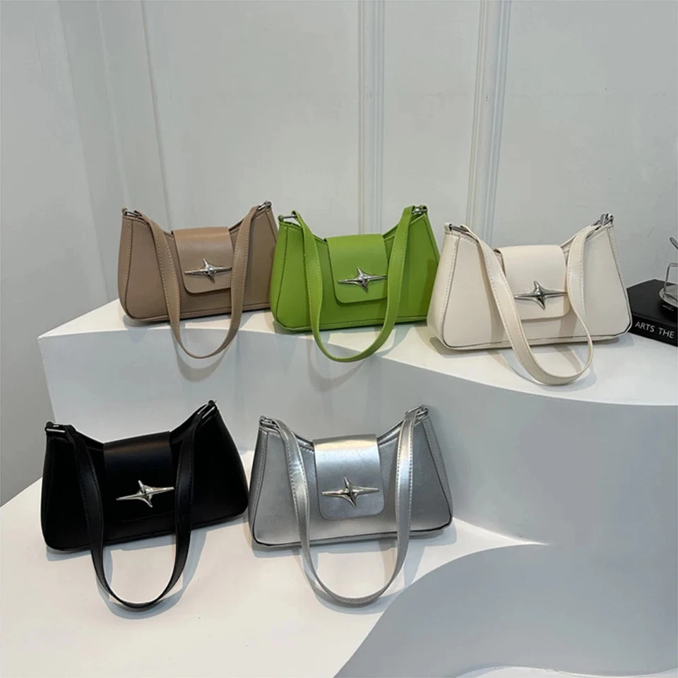 Sac à Main Femme Cuir PU Logo Croix Métal Chic Luxe Forme Baguette Mode BCBG - Photo 1/4