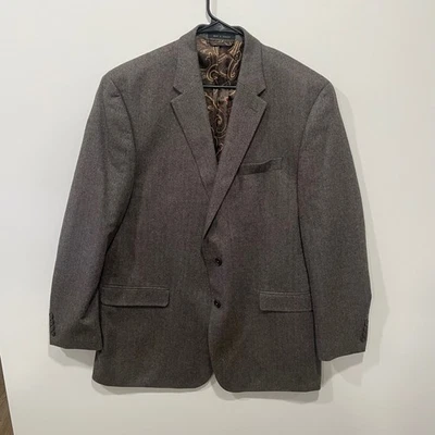 Chaqueta Blazer Lauren Ralph Lauren Para Hombre Gris Espiga Lana Cachemira Talla 46L Foto 1 de 4