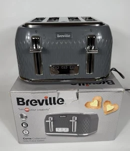 Breville VTR013 Curve 4 Slice Wide Slot High Lift Toaster - Grey & Chrome 2000W - Picture 1 of 3